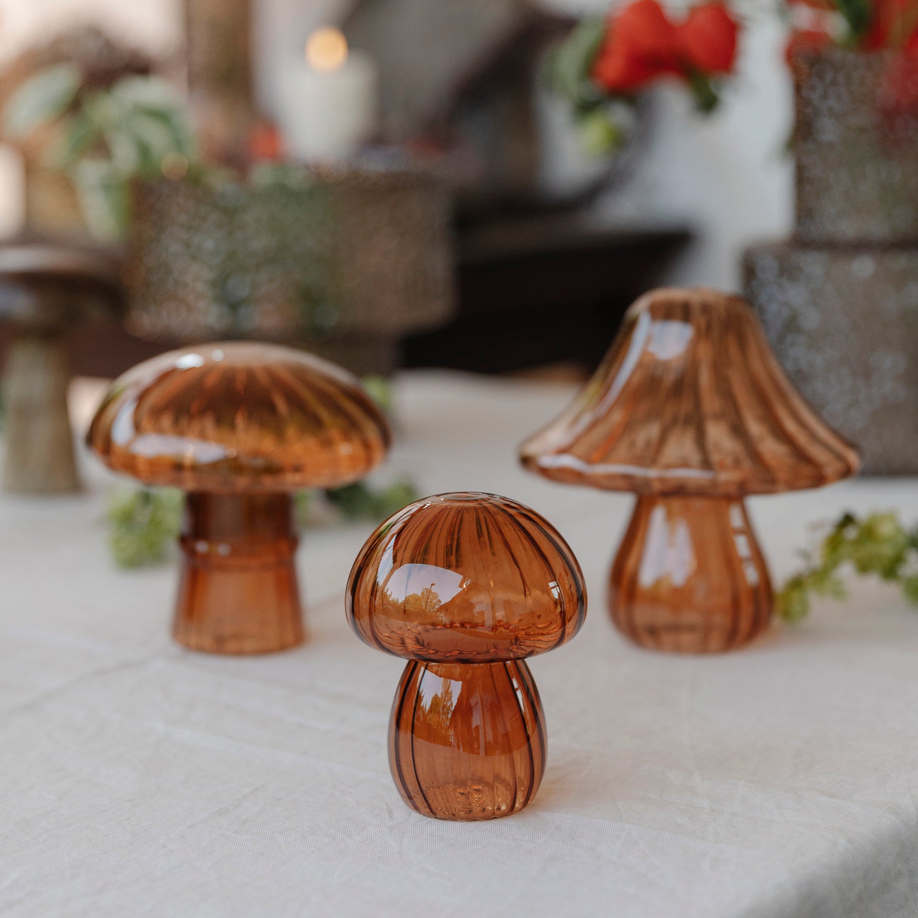 Pilz aus Glas M - amber