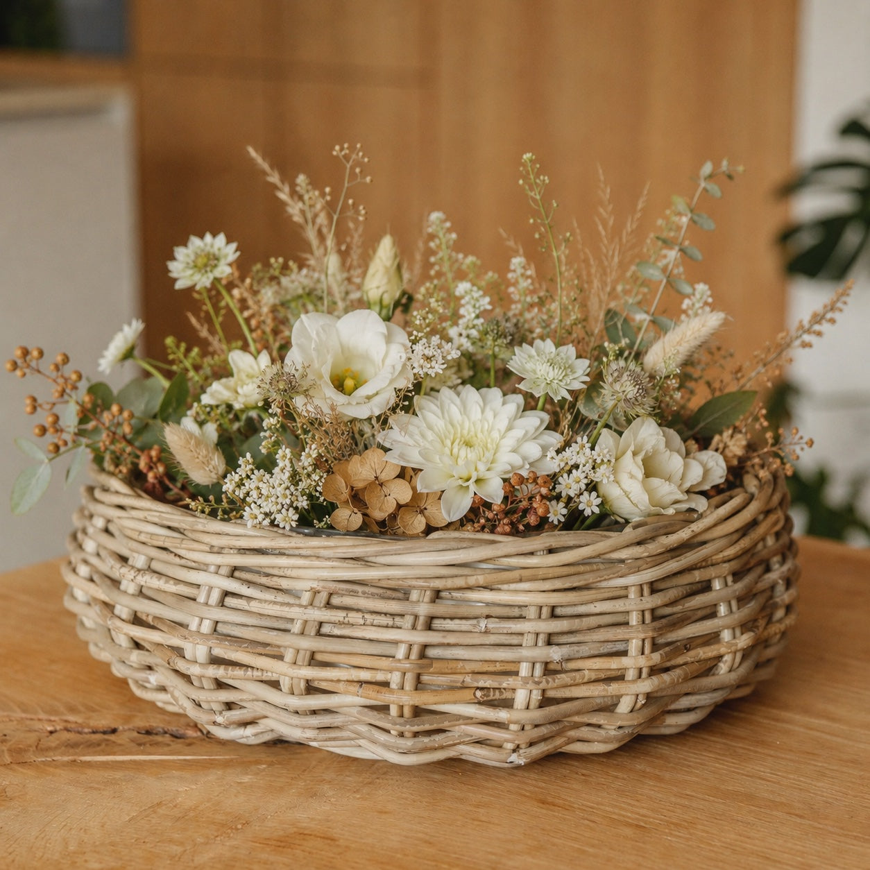 Rattan Pflanzschale Cubu - rund