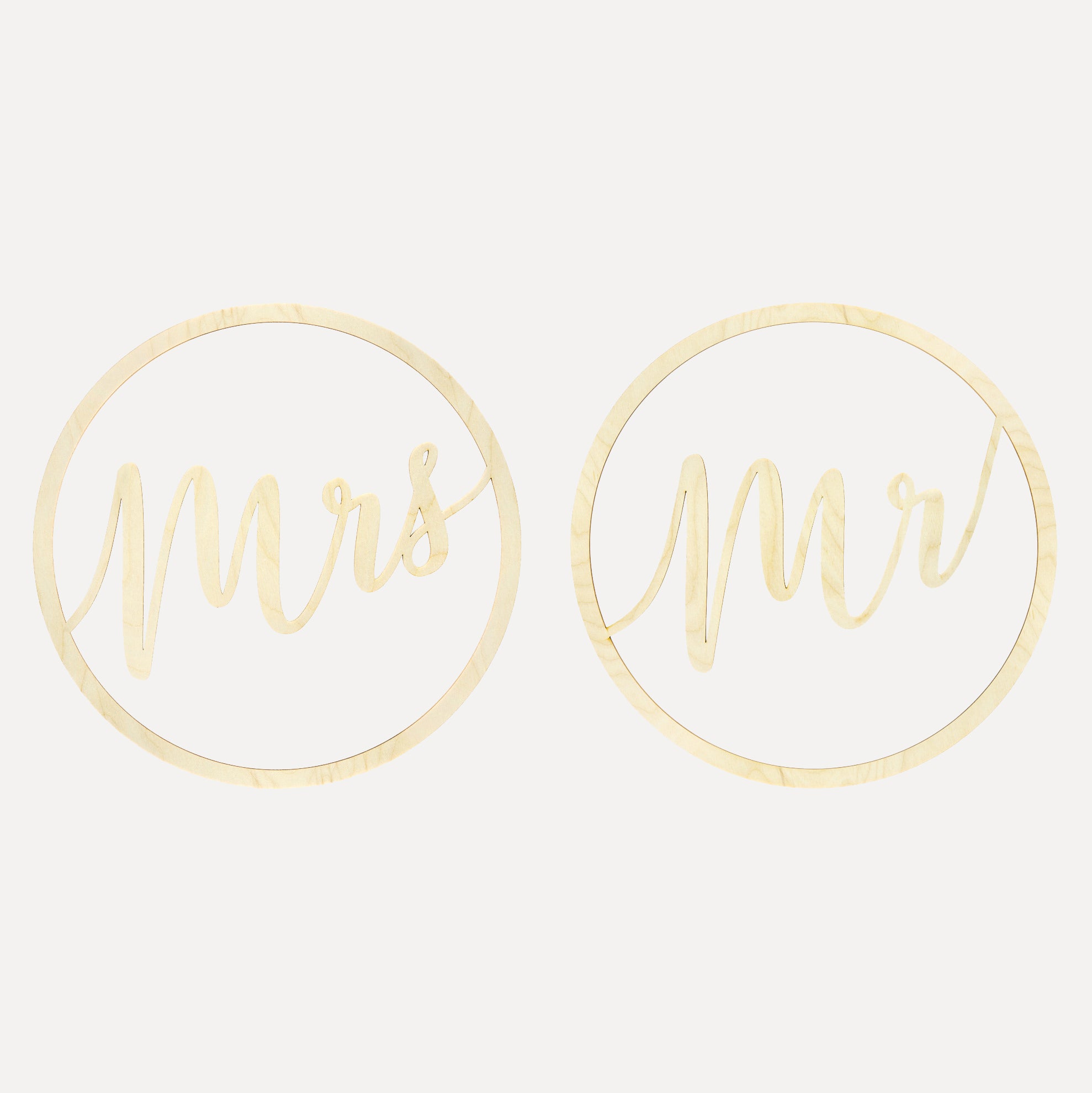 Holzkranz Schriftzug Mrs & Mr 2er Set