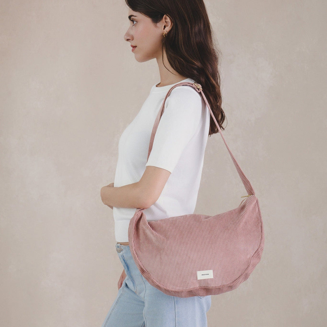 Nina Halbmondtaschi Maxi - altrosa uni