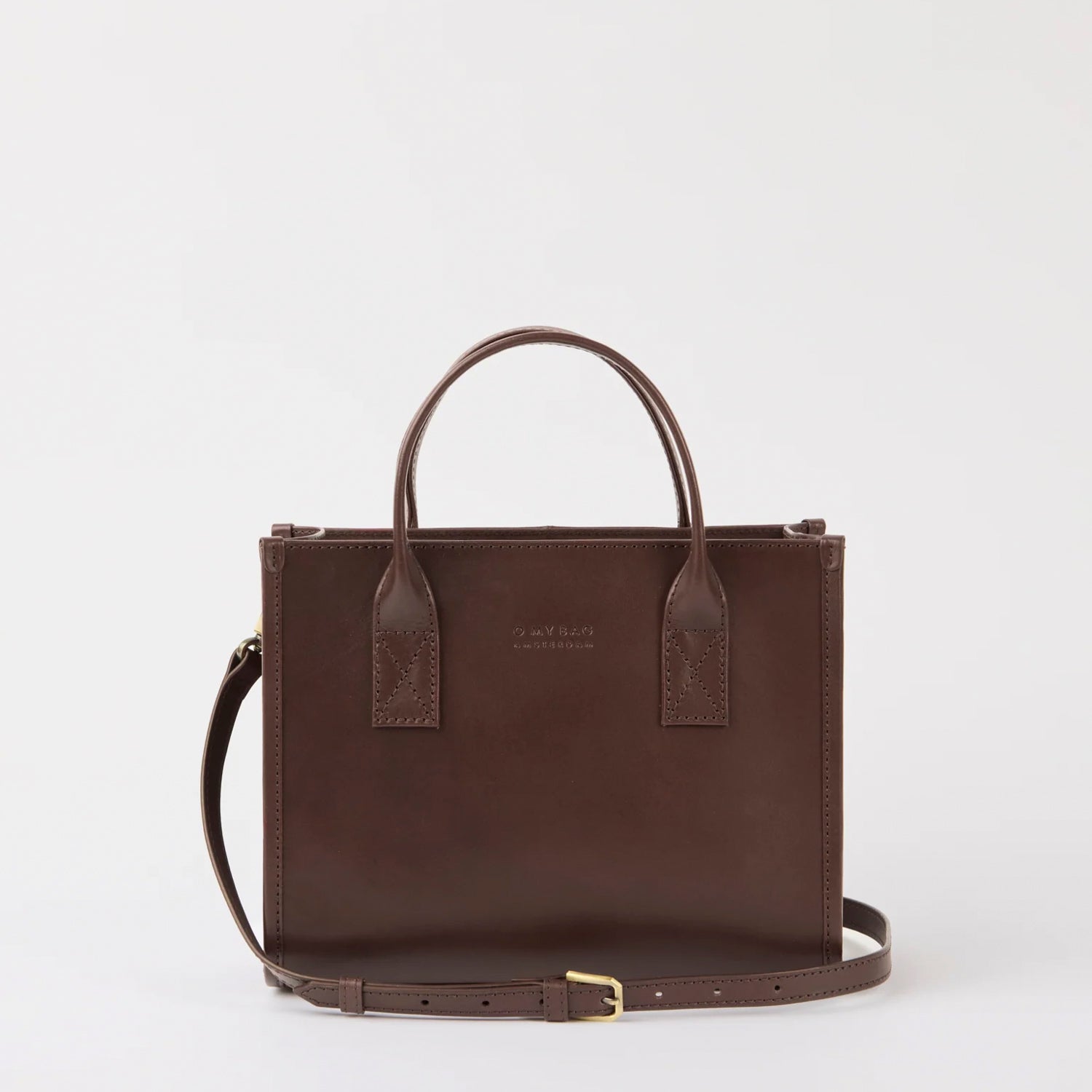 Jackie Midi Tasche - Leder Chocolate mit 2 Straps