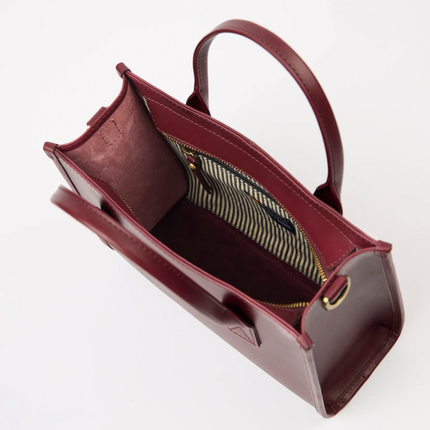 Jackie Midi Tasche - Leder Dark Cherry mit 2 Straps