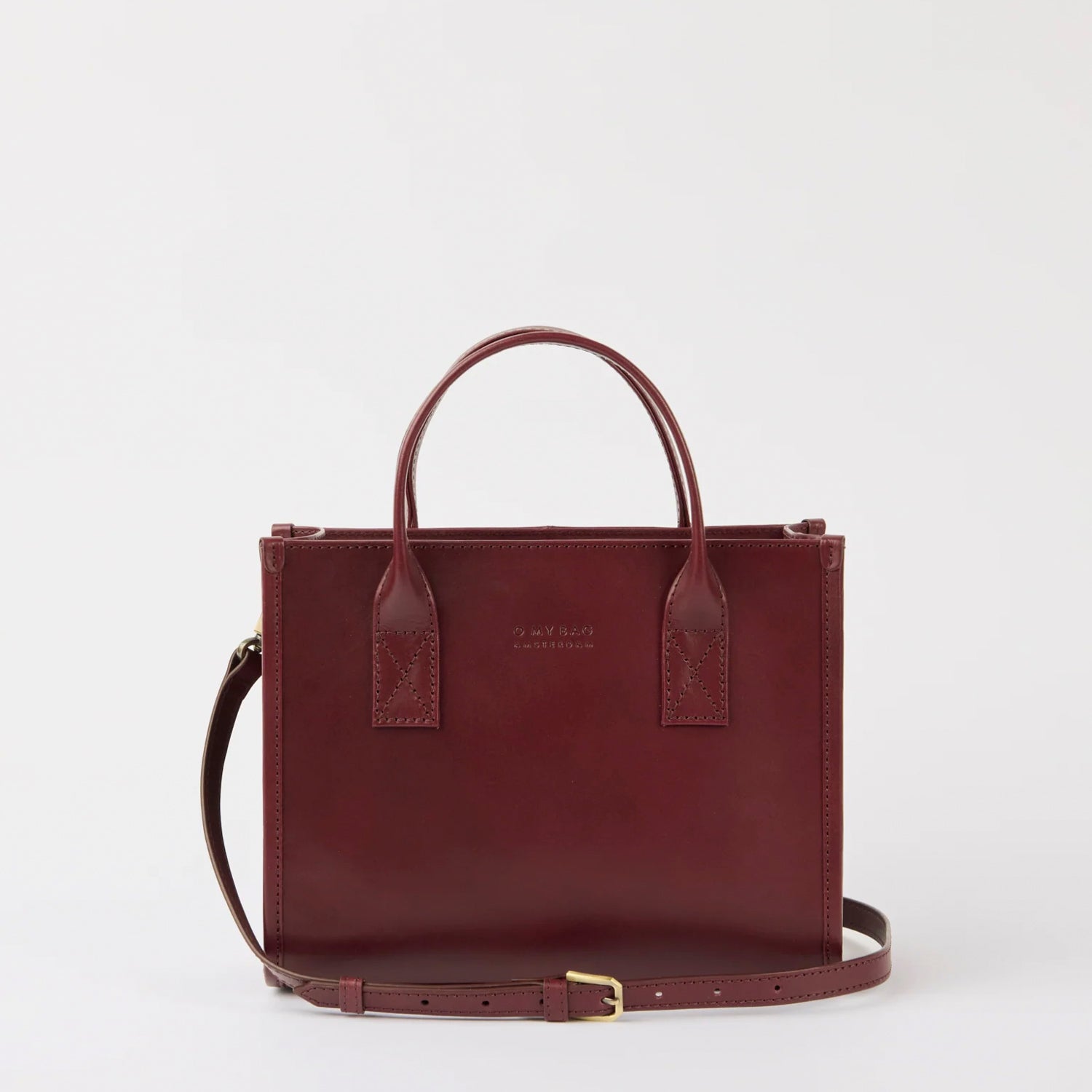Jackie Midi Tasche - Leder Dark Cherry mit 2 Straps