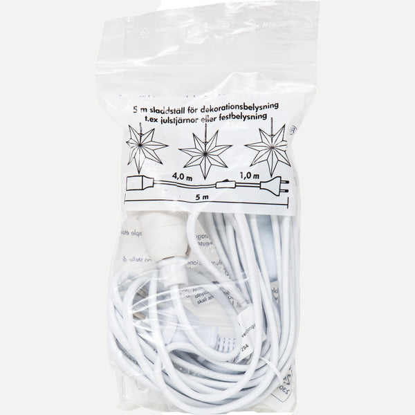 Kabel & Glühbirne für Sterne 5m - weiß