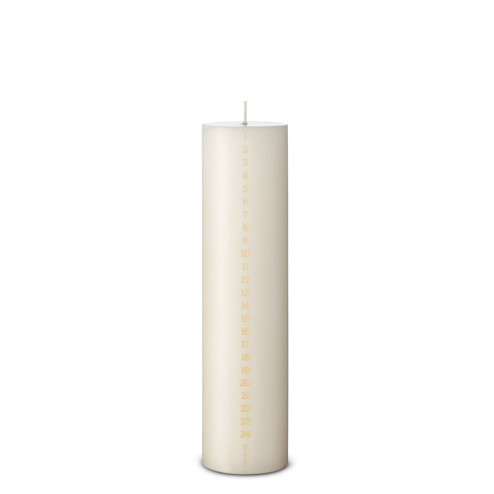 Ester & Erik Kalenderkerze gold - 06 ivory