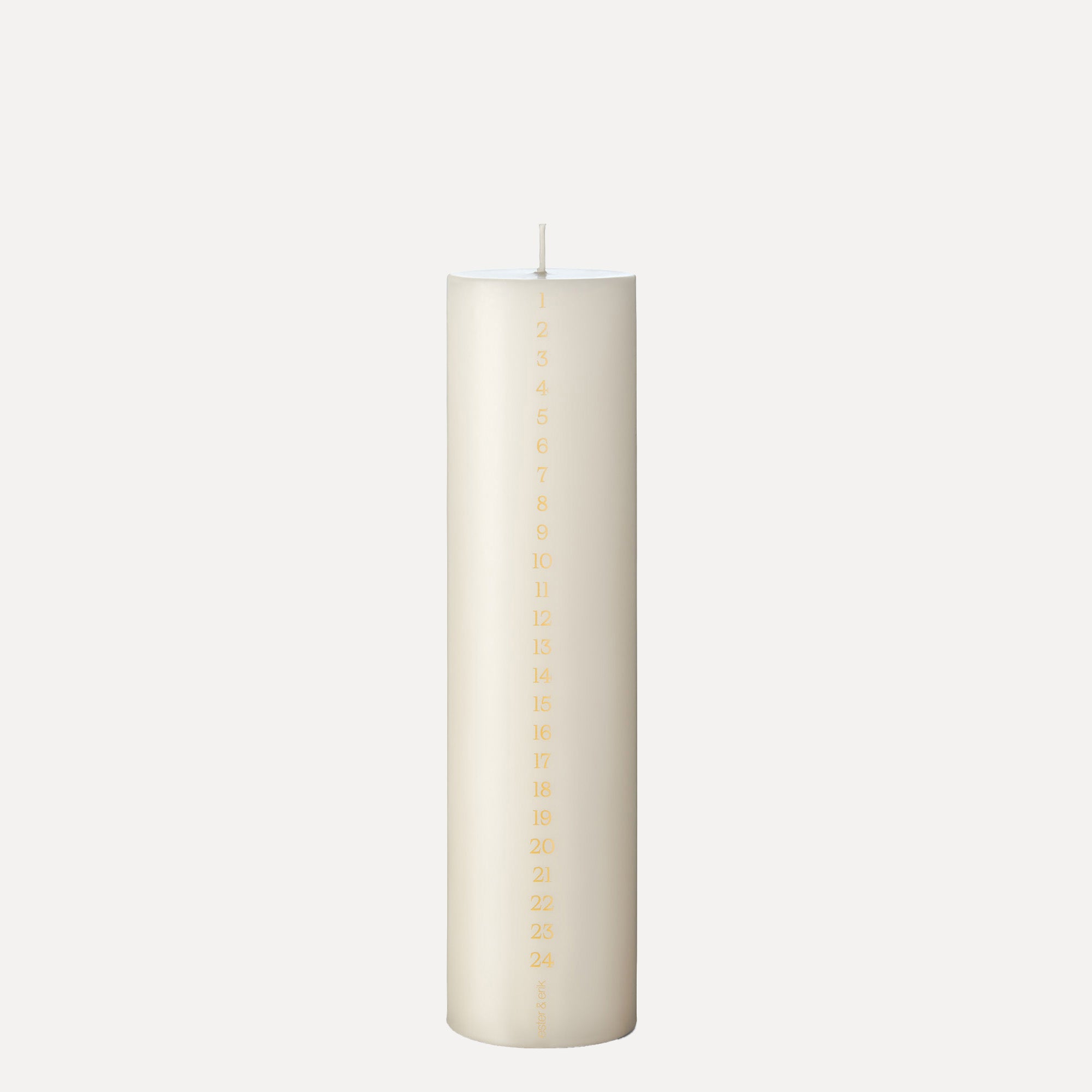 Ester & Erik Kalenderkerze gold - 06 ivory