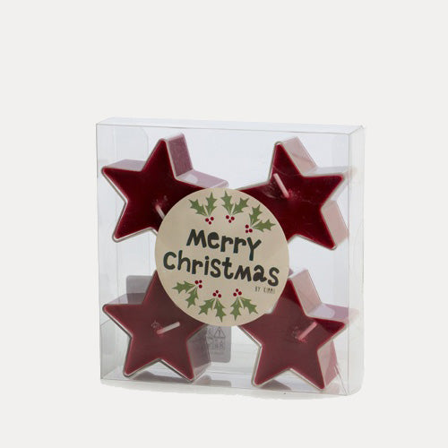 Teelichter Stern 5er Set - rot