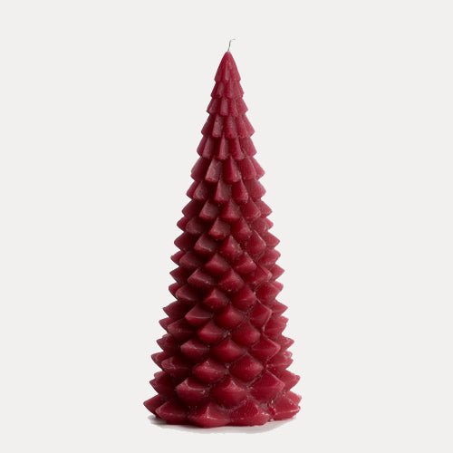 Weihnachtskerze Tannenbaum - raspberry