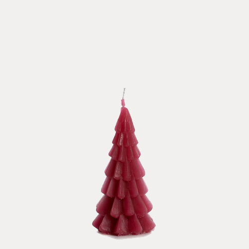 Weihnachtskerze Tannenbaum - raspberry