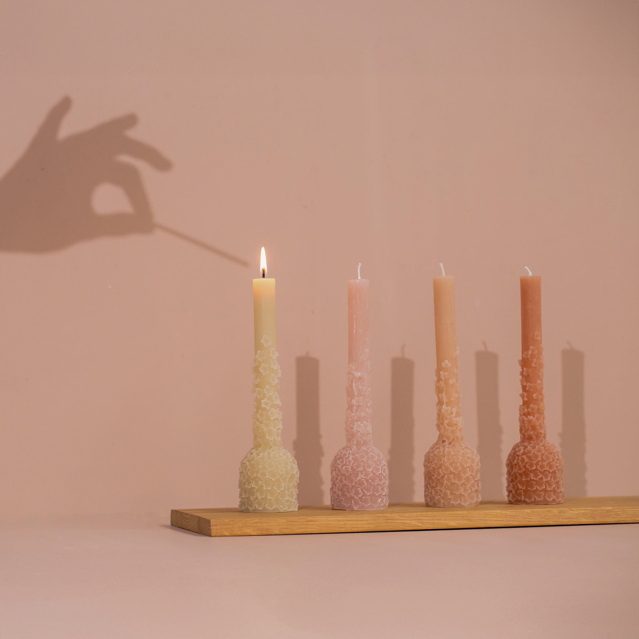 Kerze mit Blumen - lemonade