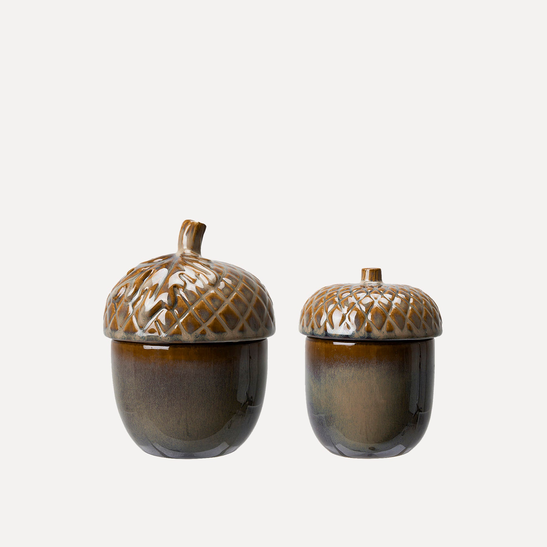 Kerze mit Deckel Eichel - braun