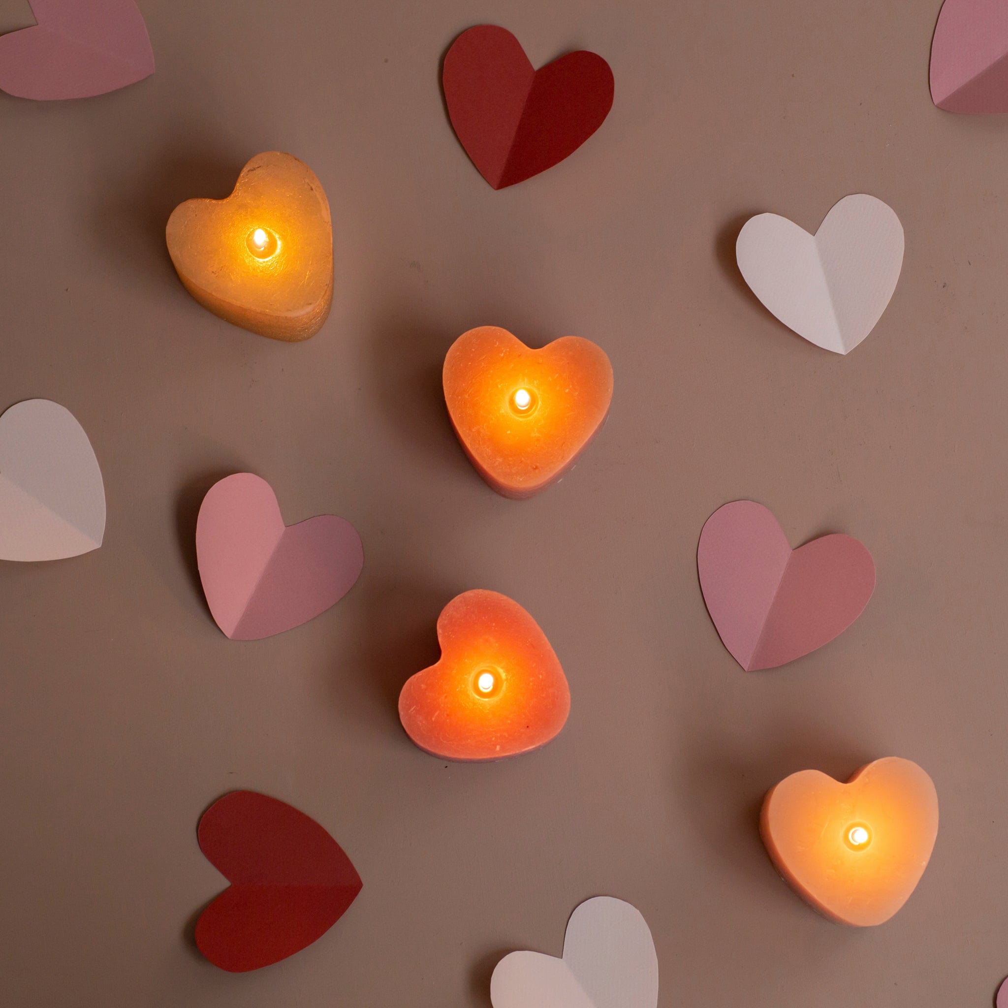 Kerze in Herzform - blush