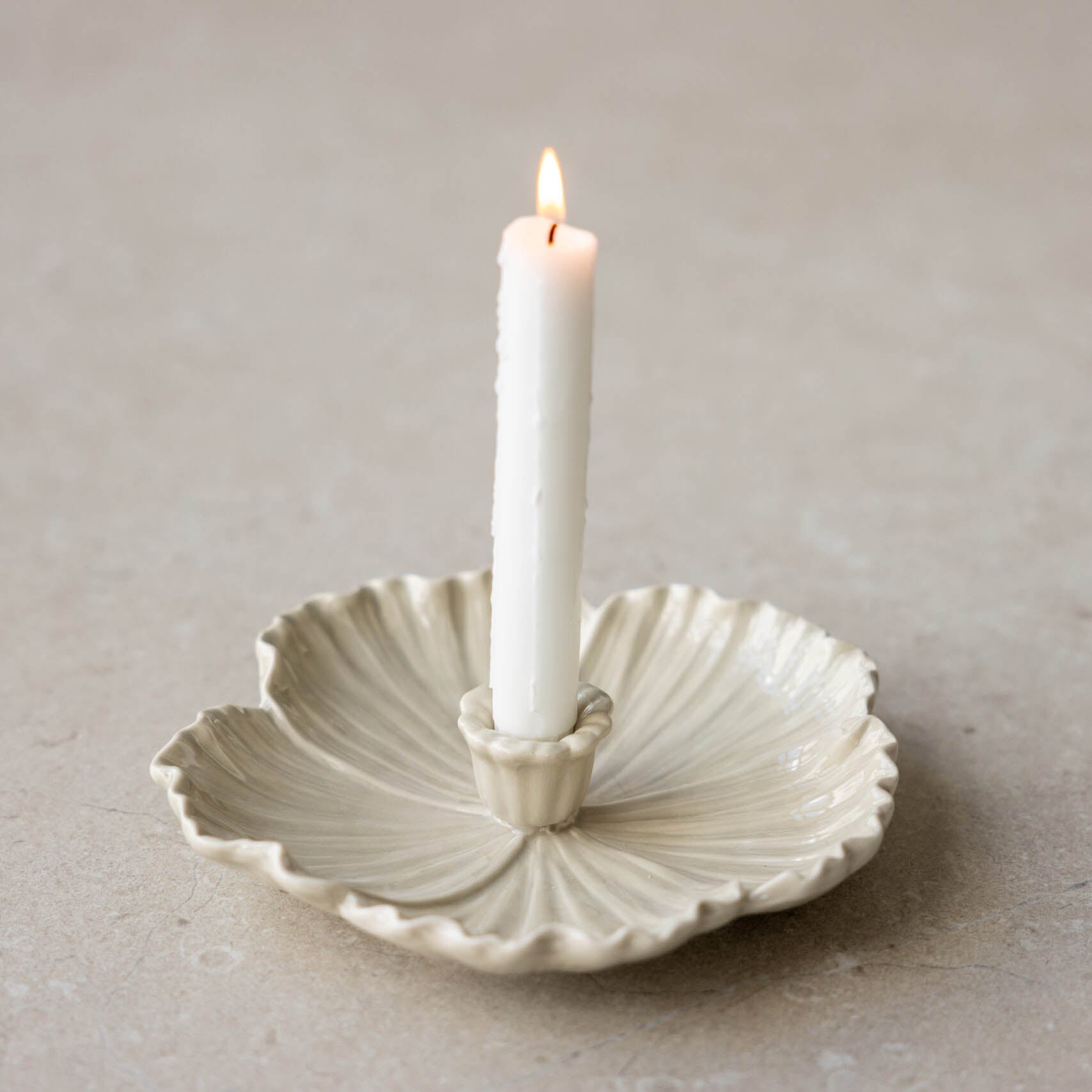 Kerzenhalter Botanik - beige