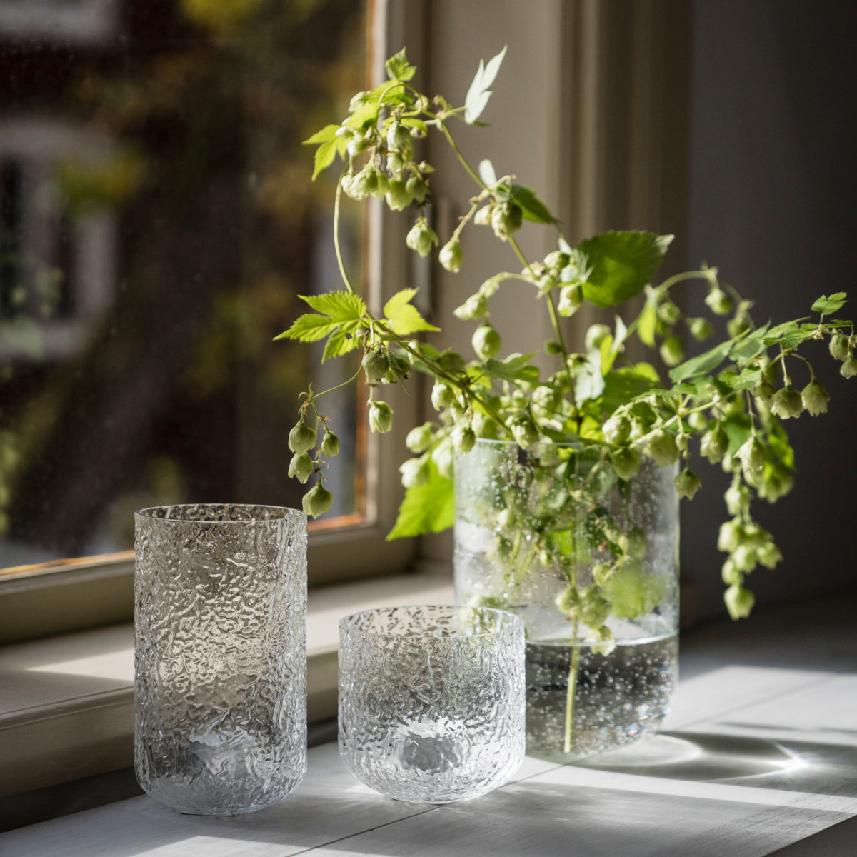 Teelichthalter gemustert aus Glas