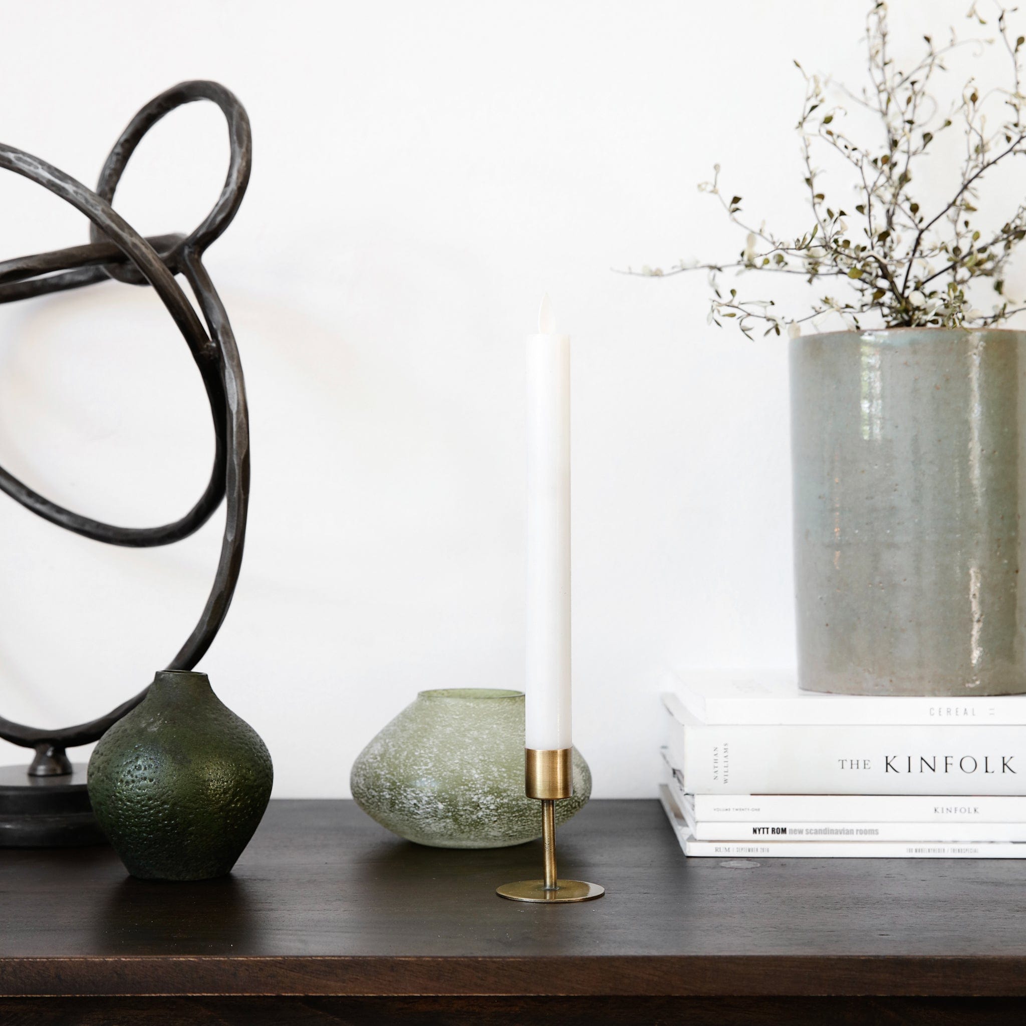 Kerzenhalter Anit aus antikem Messing