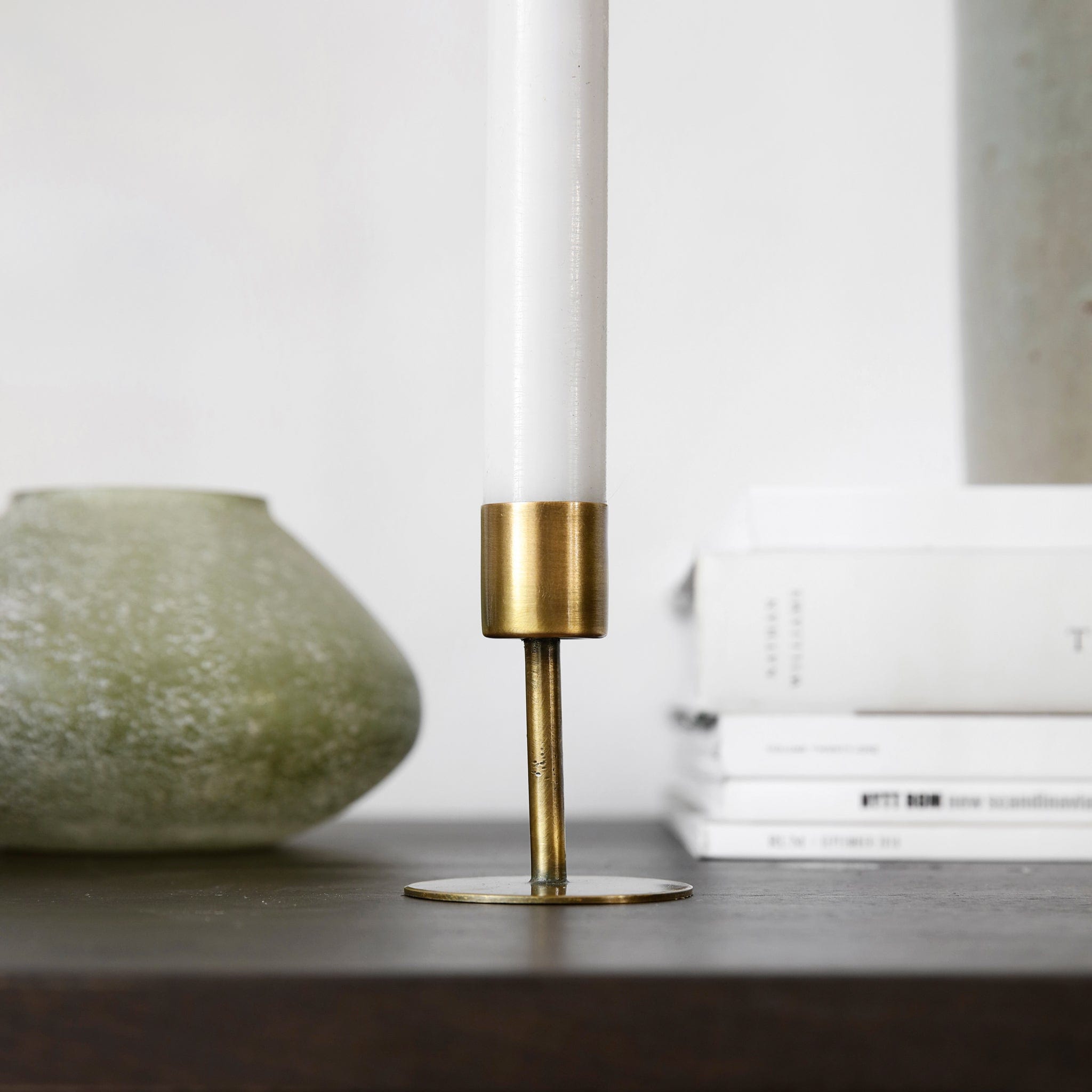 Kerzenhalter Anit aus antikem Messing