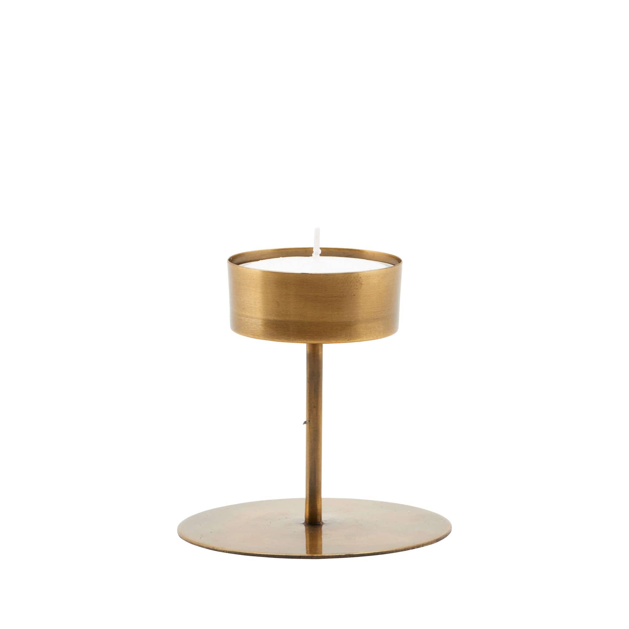 Teelichthalter Anit aus antikem Messing