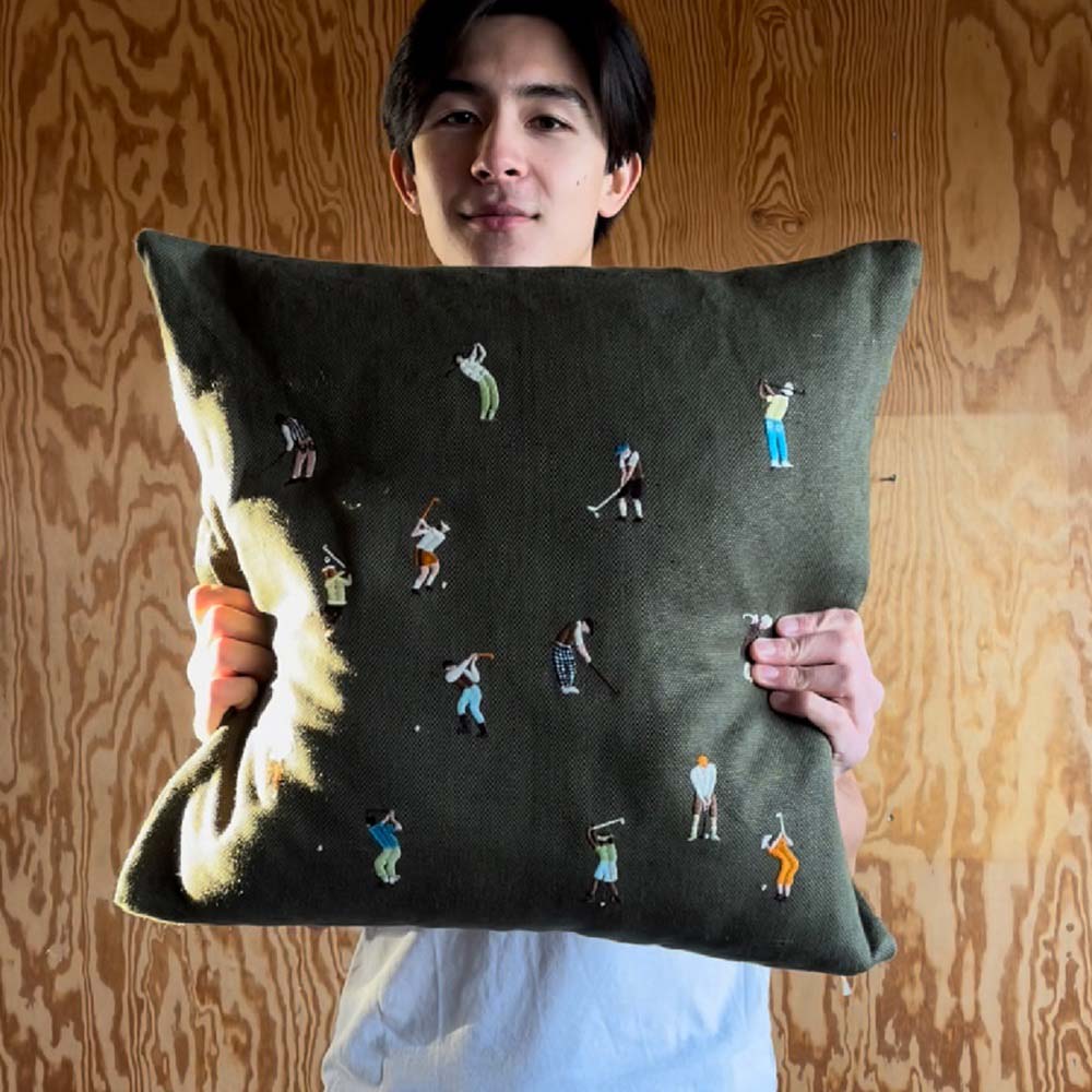 Kissenbezug Golfer - olive