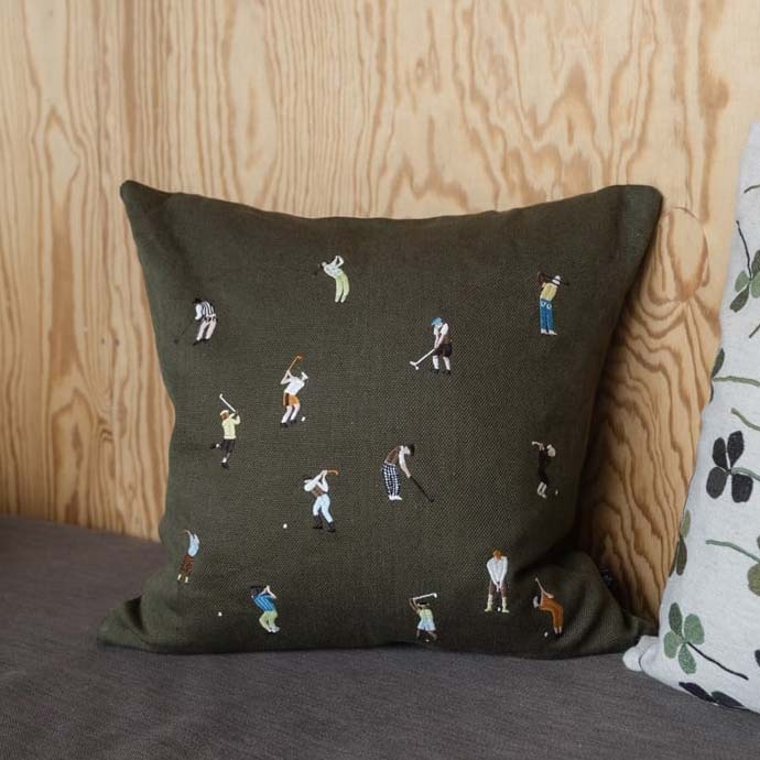 Kissenbezug Golfer - olive