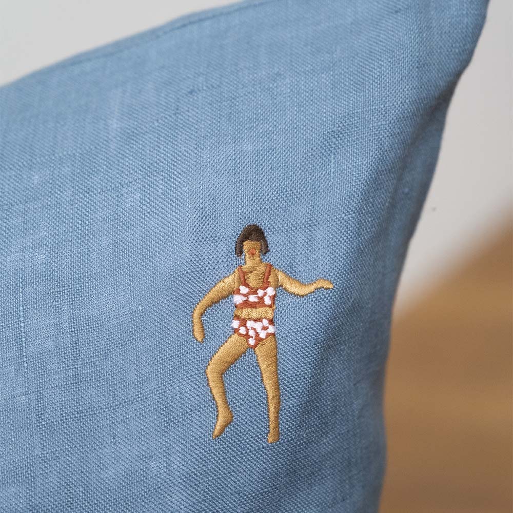 Kissenbezug Schwimmer - blau