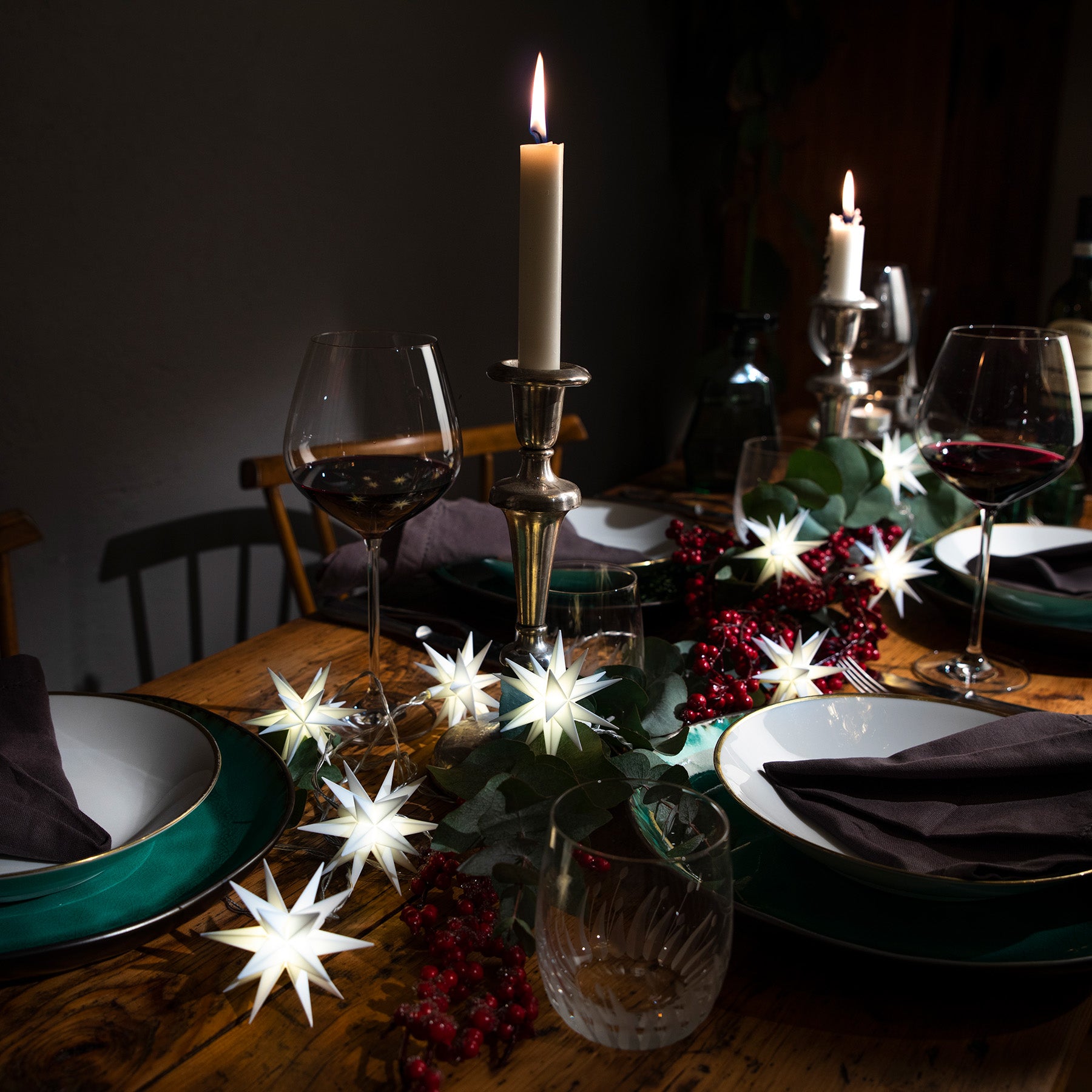 LED-Sternenkette - 9 Sterne ø 12cm - outdoorgeeignet