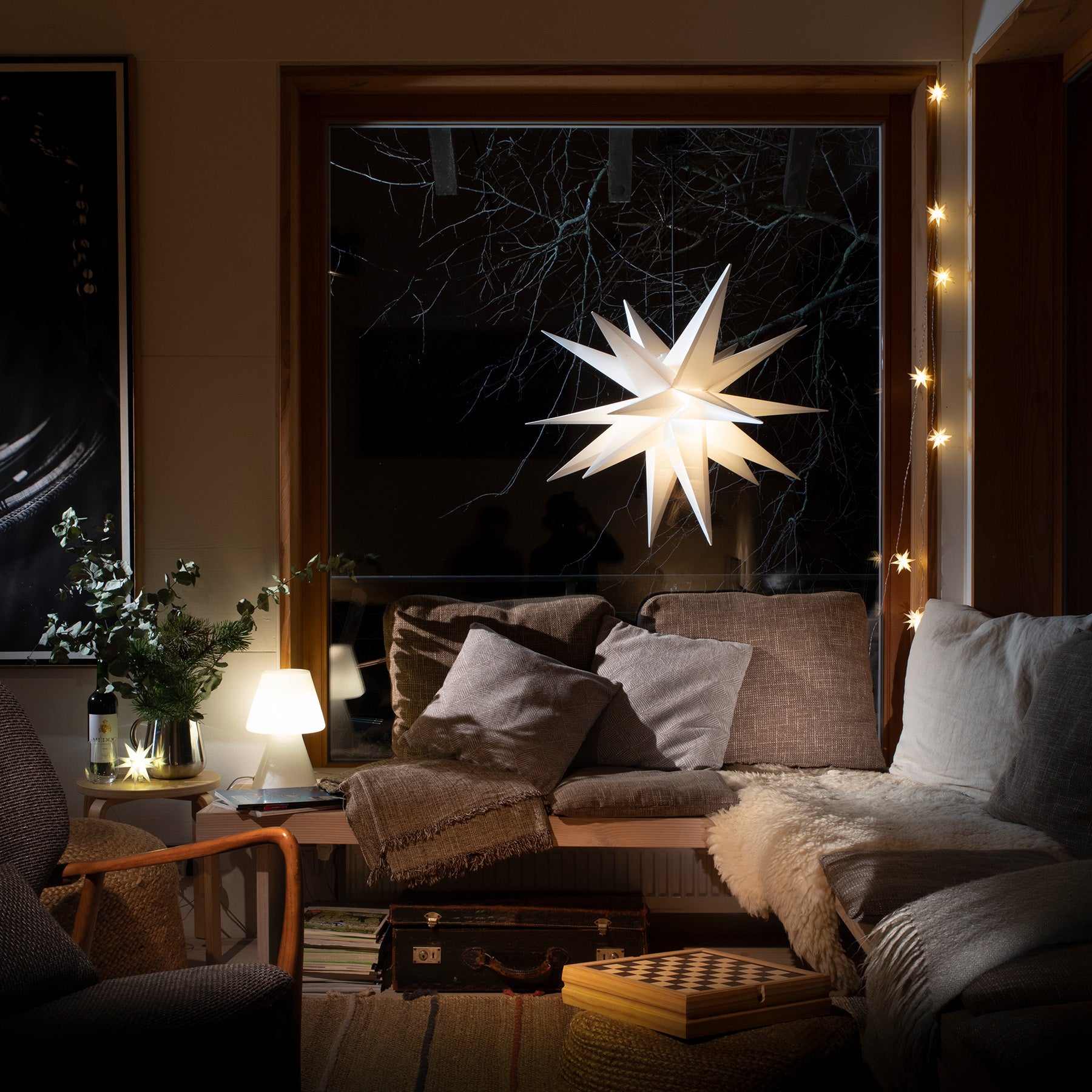 Outdoor Faltstern 18 Zacken - weiß