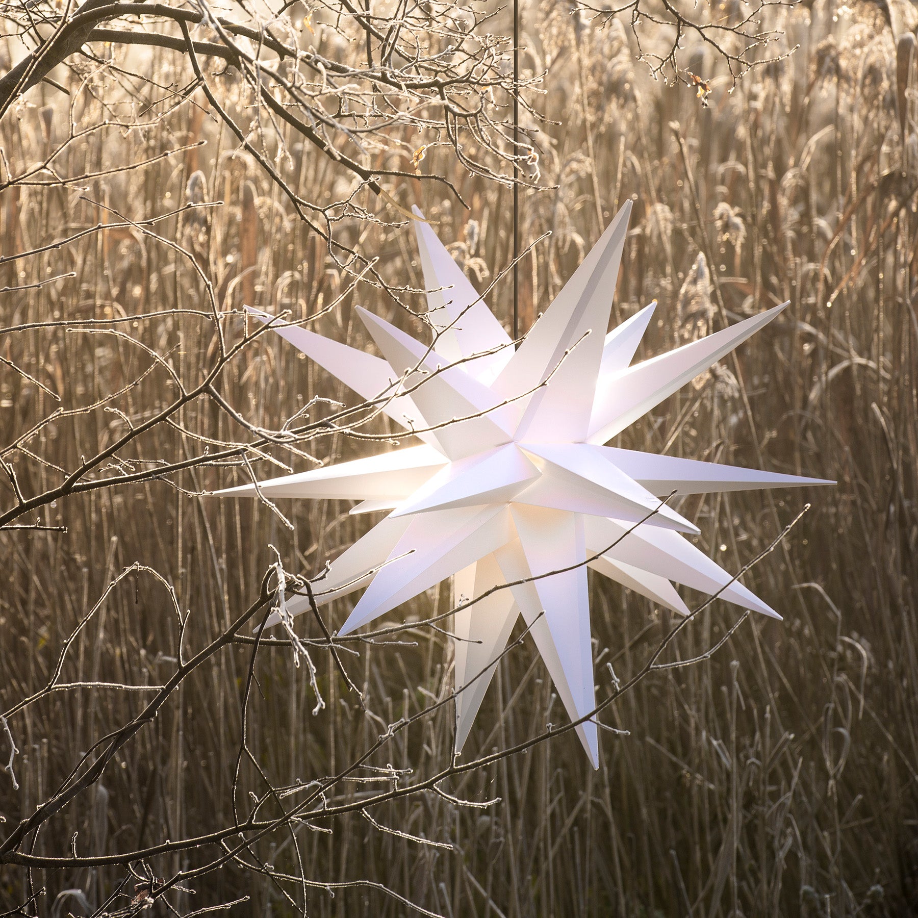 Outdoor Faltstern 18 Zacken - weiß