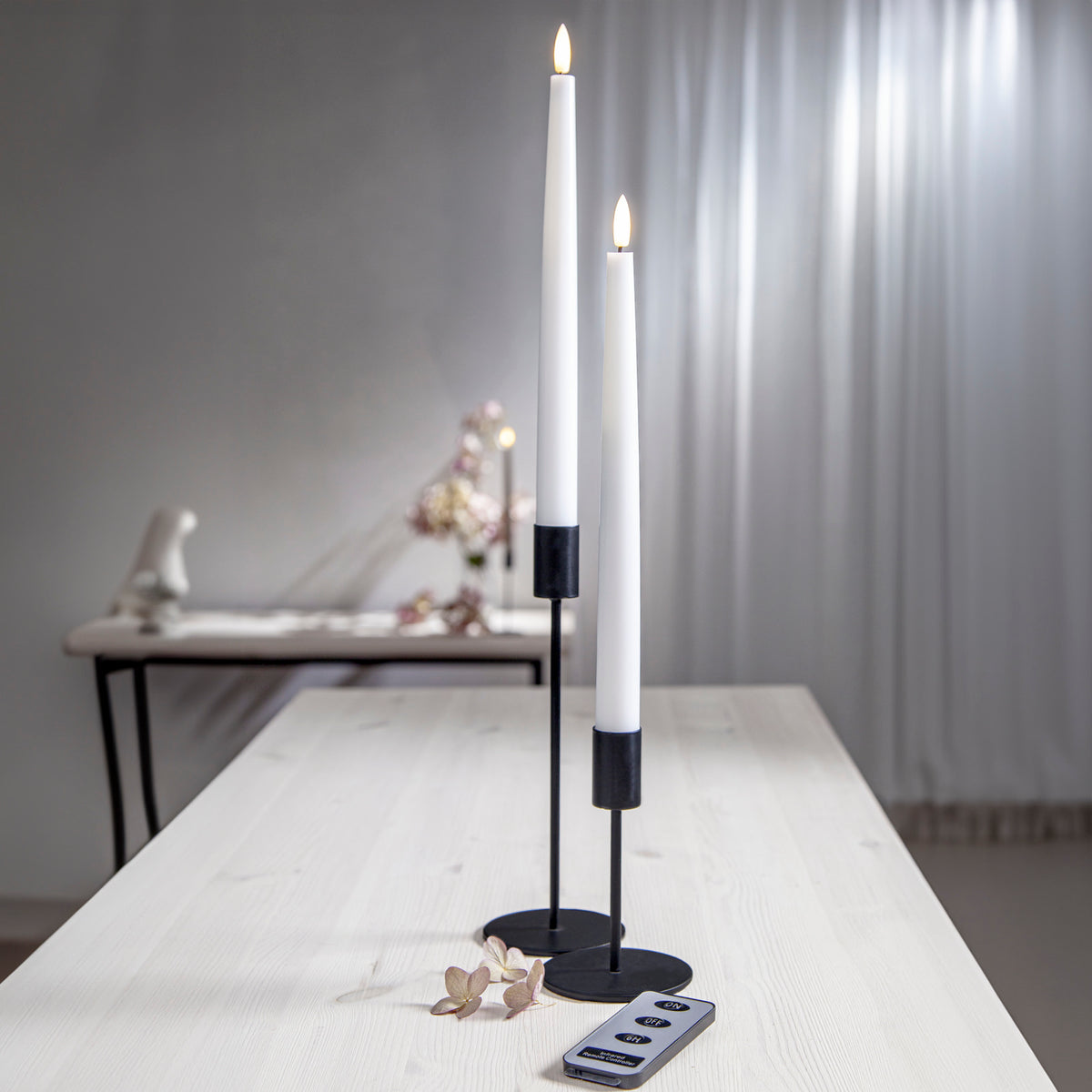 LED Stabkerzen 2er Set mit Fernbedienung