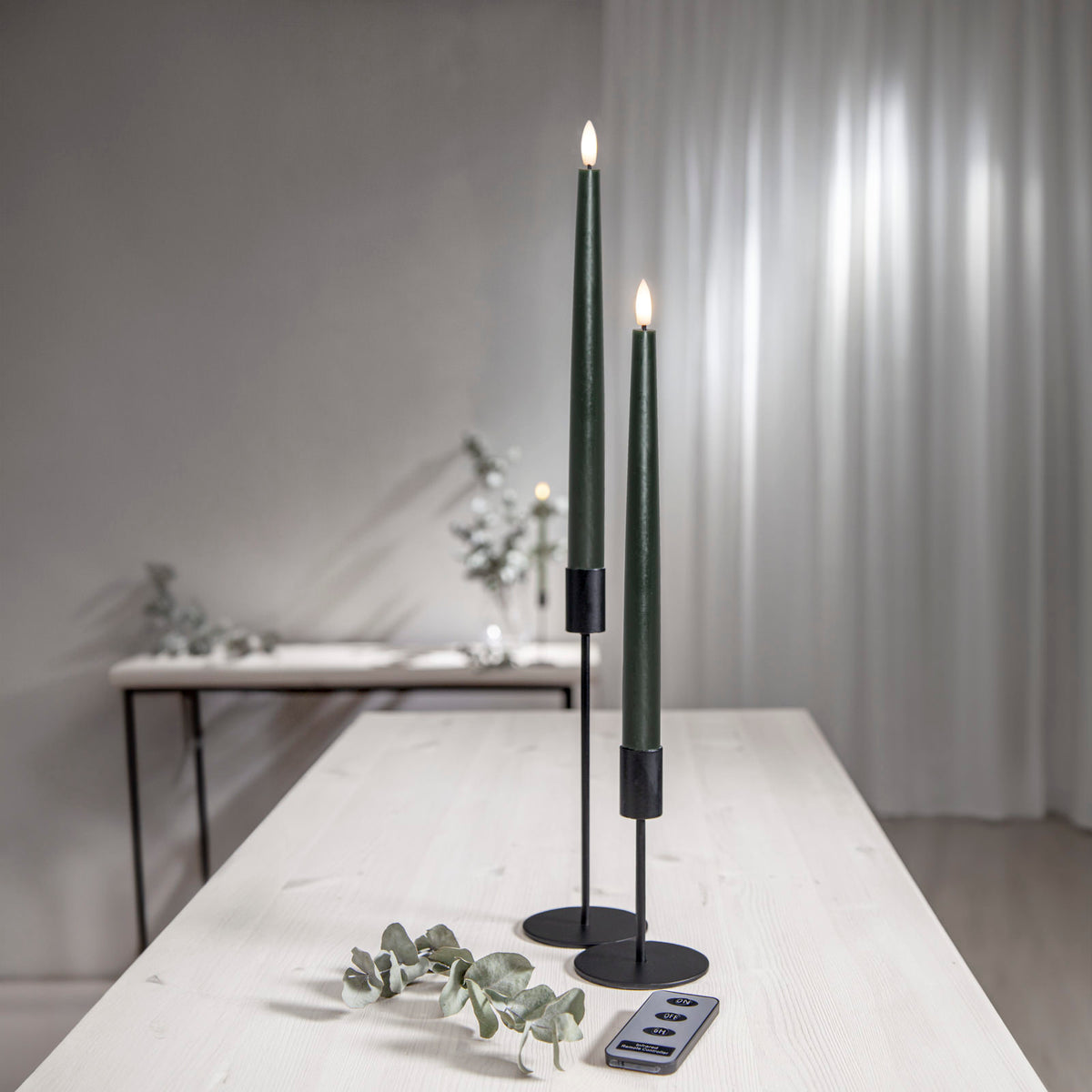 LED Stabkerzen 2er Set mit Fernbedienung