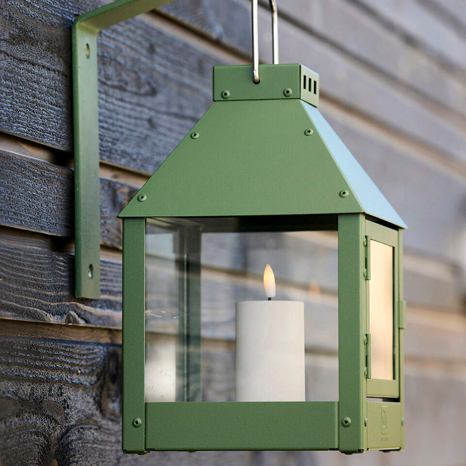 Outdoor LED Stumpenkerze - warm greige