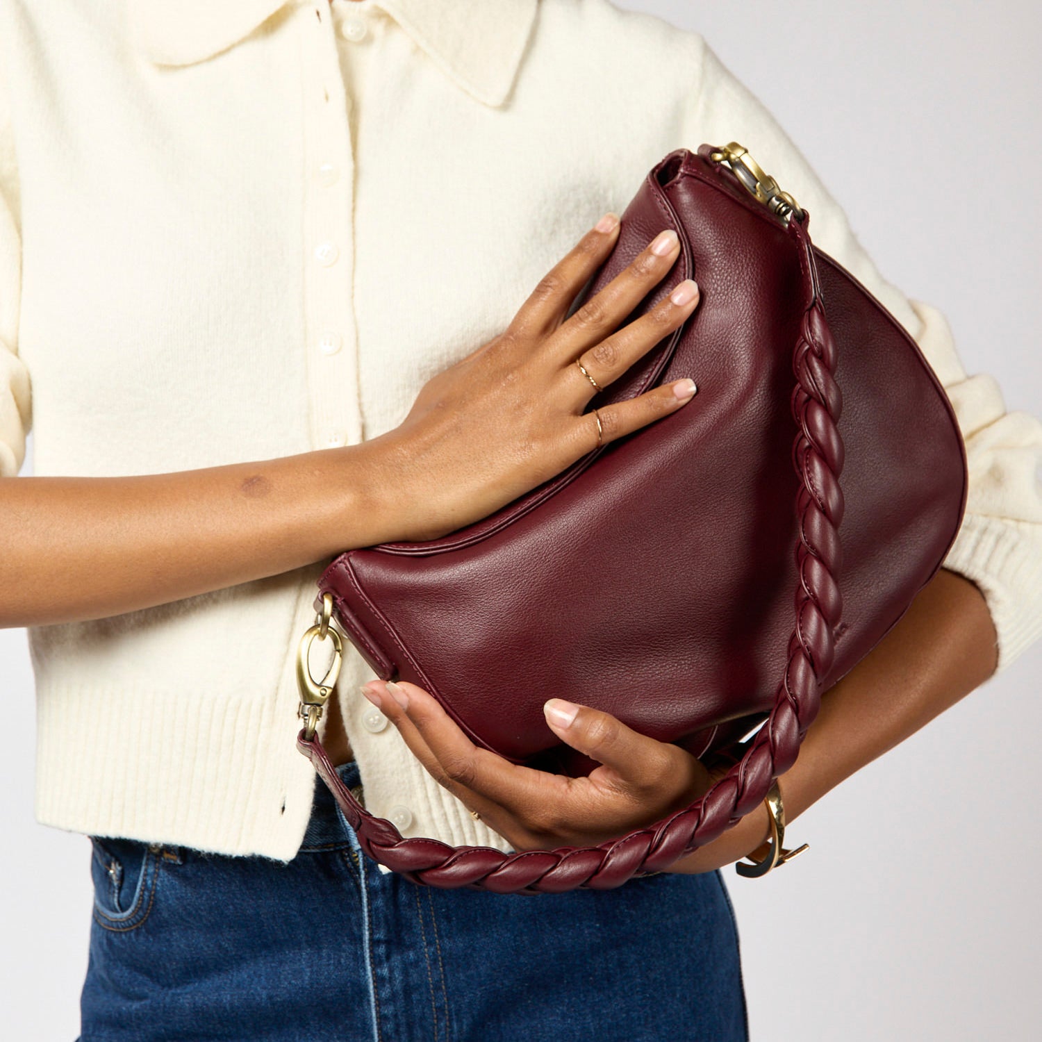 Lana Tasche - Leder Dark Cherry mit 2 Straps