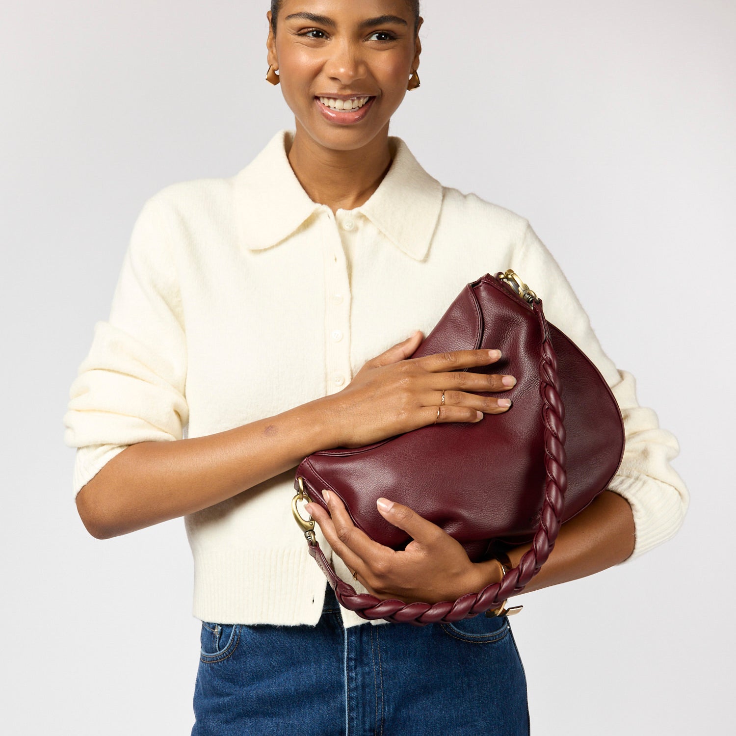 Lana Tasche - Leder Dark Cherry mit 2 Straps