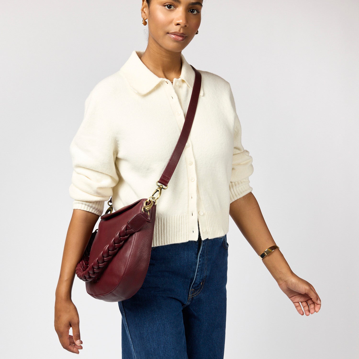 Lana Tasche - Leder Dark Cherry mit 2 Straps