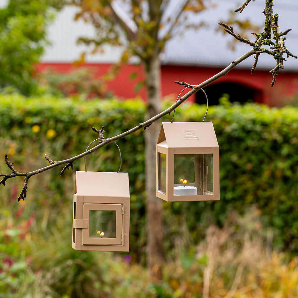 Laterne mit Aufhängung - hazelnut