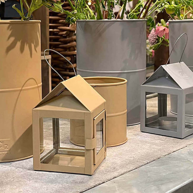 Laterne mit Aufhängung - hazelnut