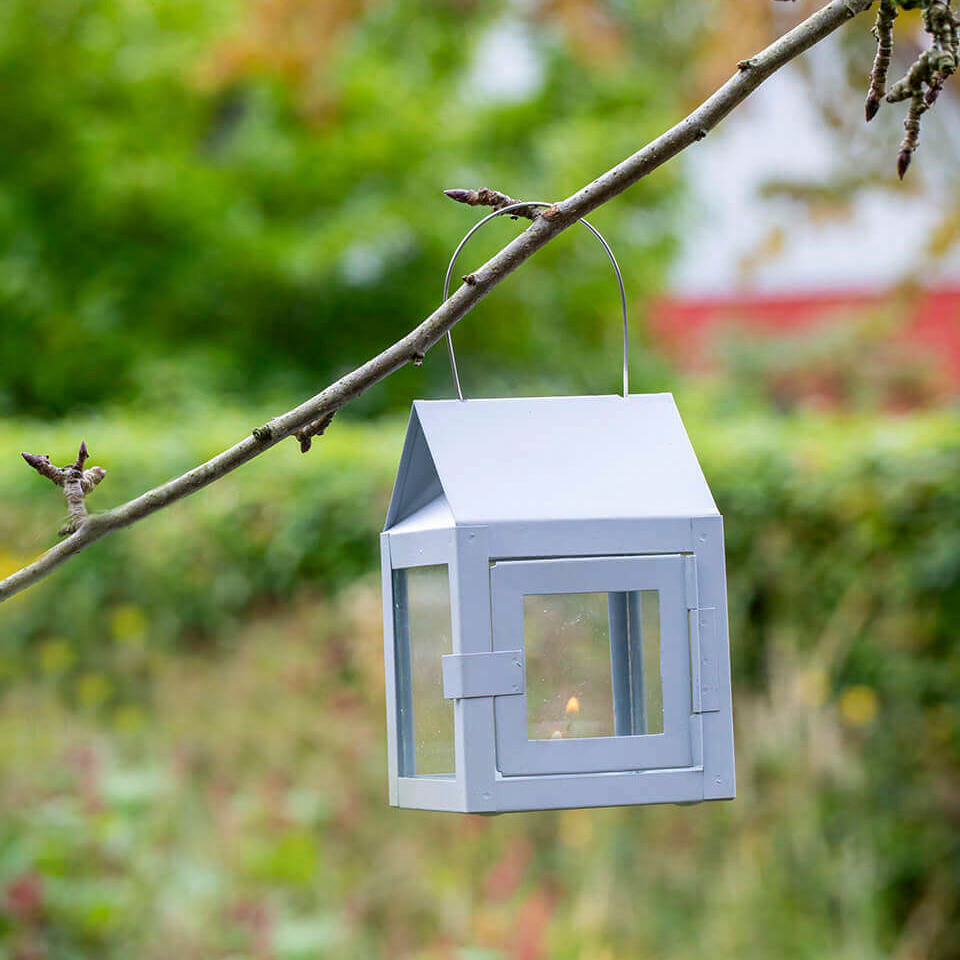 Laterne mit Aufhängung - grau