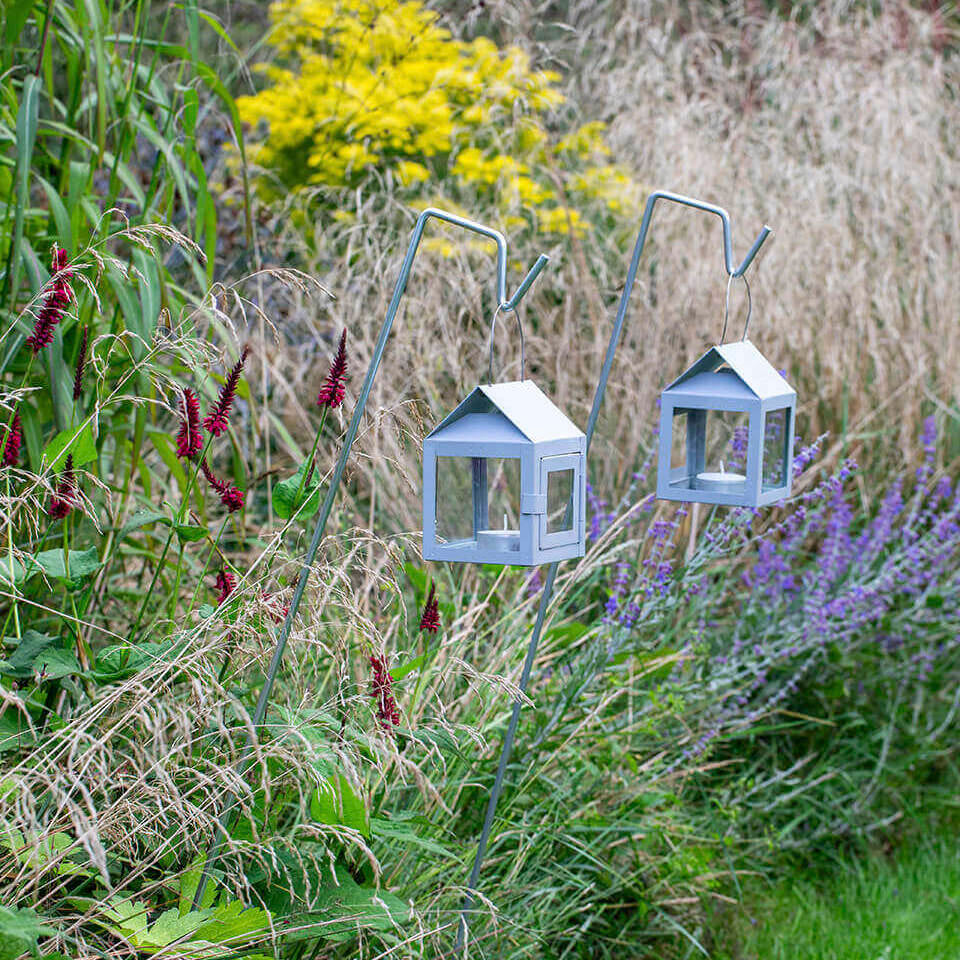 Laterne mit Aufhängung - grau