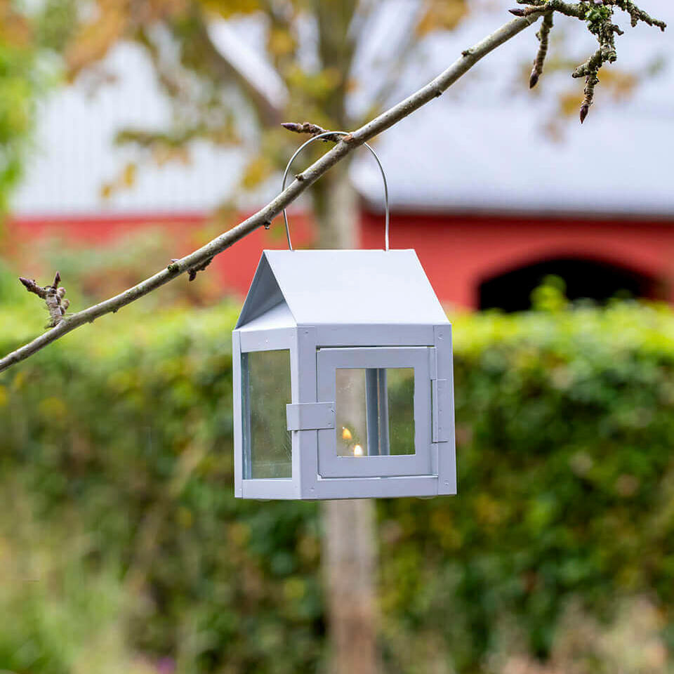 Laterne mit Aufhängung - grau