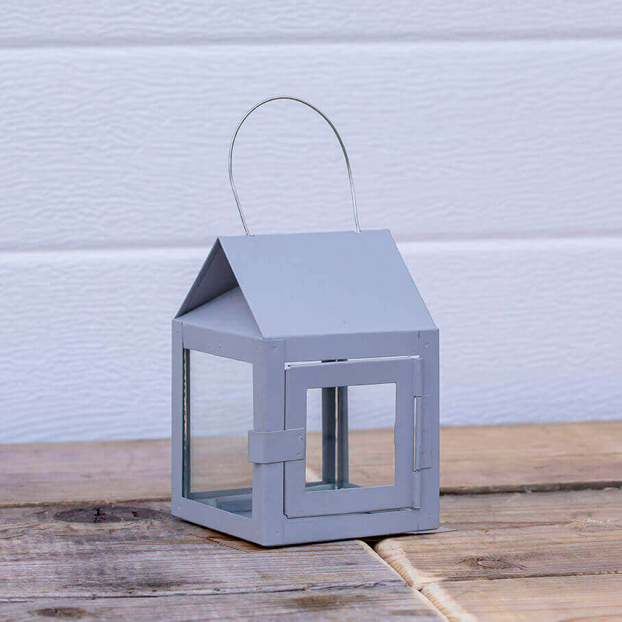 Laterne mit Aufhängung - grau