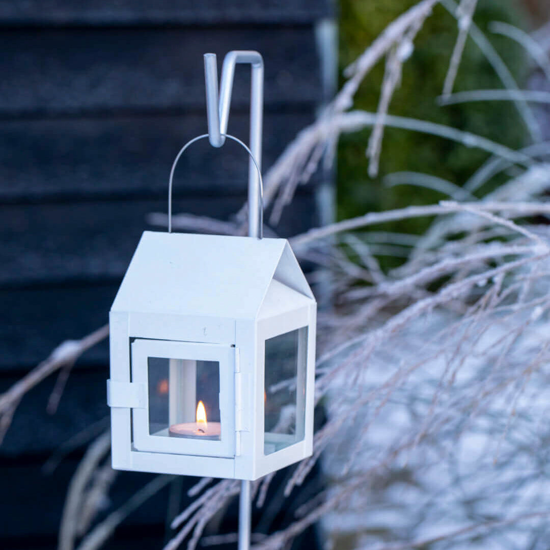 Laterne mit Aufhängung - weiß