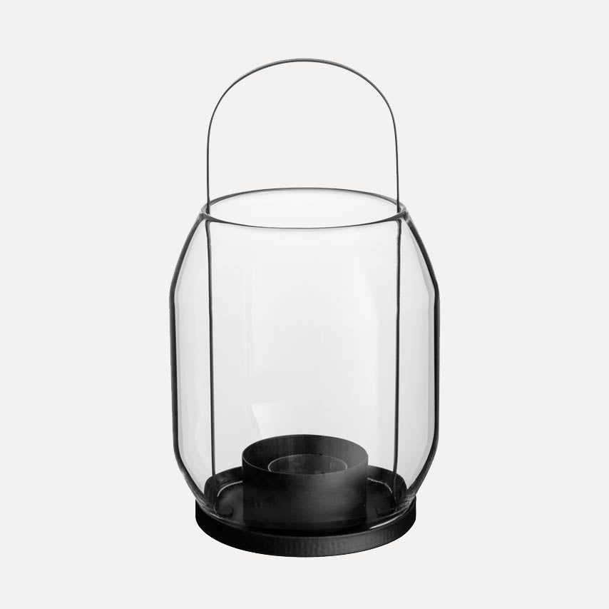 Windlicht für Teelicht - schwarz