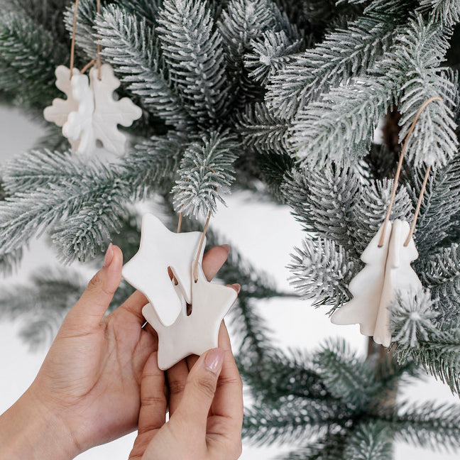 Dekoanhänger Winter zum Stecken 3er Set - weiß
