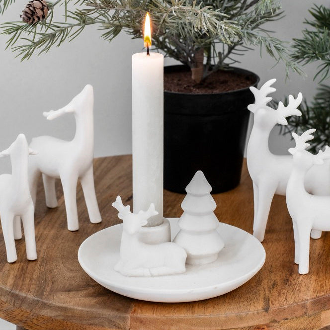 Kerzenhalter Olly Rentier - weiß