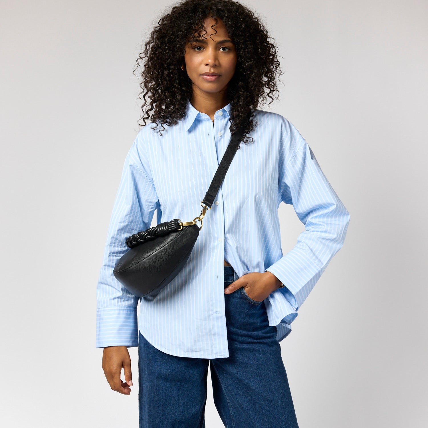 Leo Tasche - Leder Schwarz mit 2 Straps