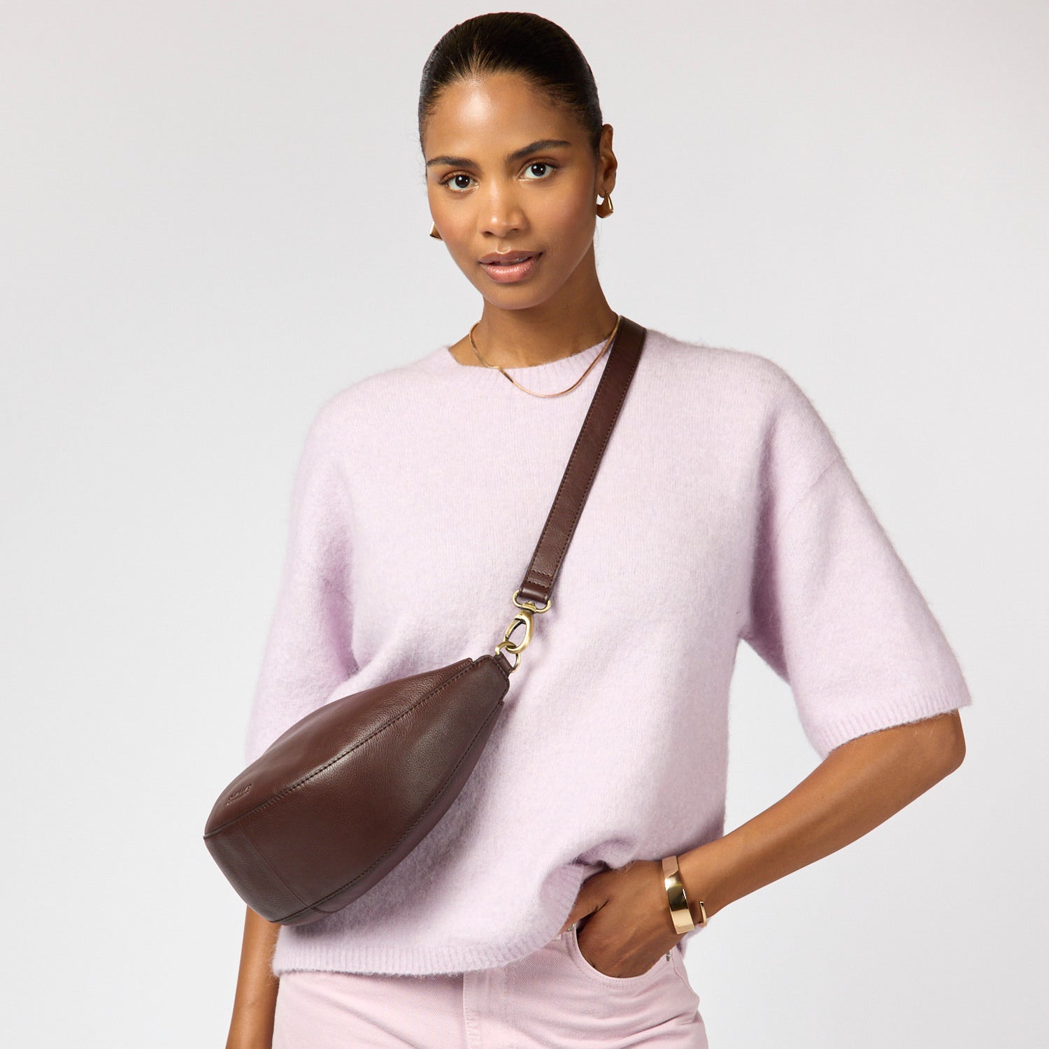 Leo Tasche - Leder Chocolate mit 2 Straps