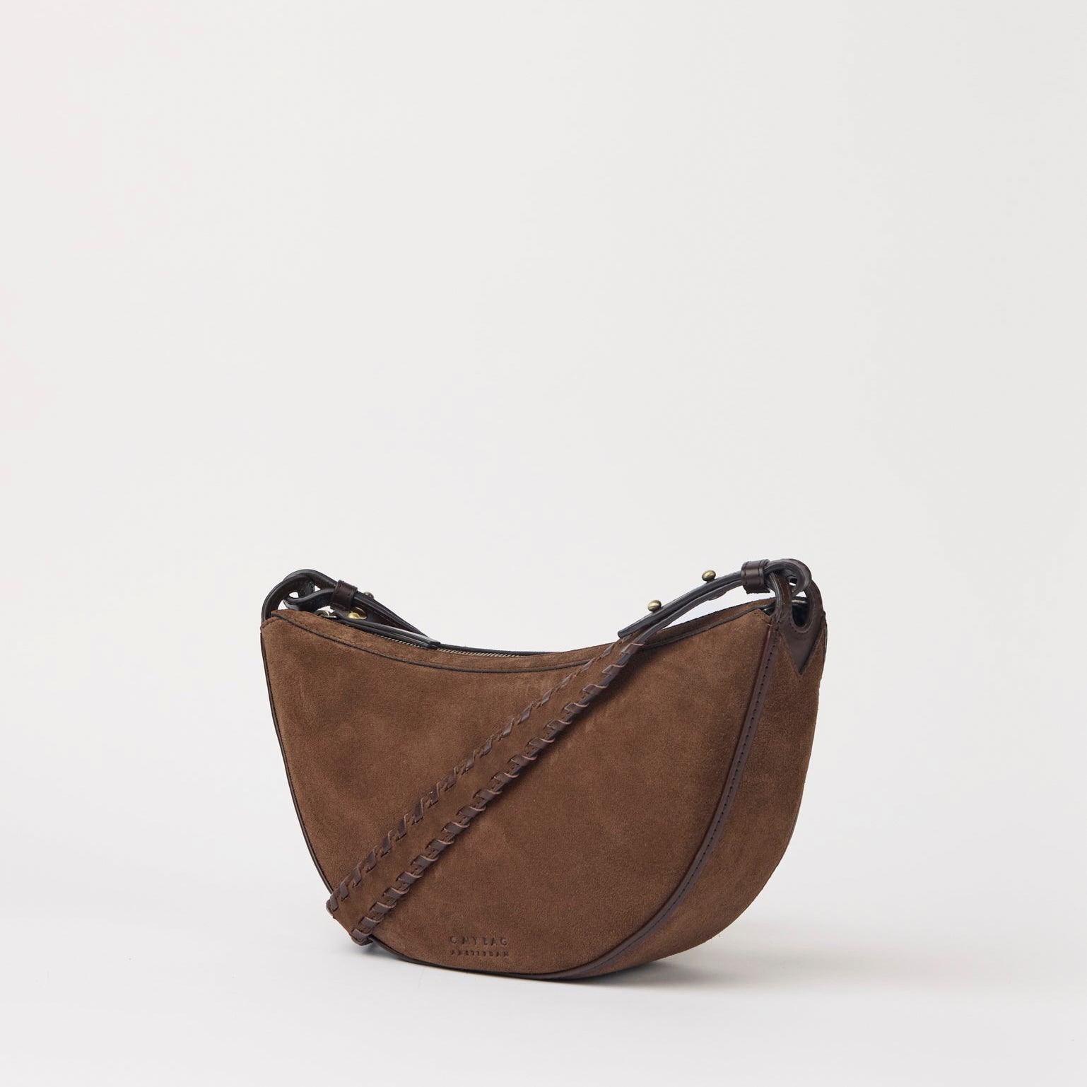Leo Tasche - Suede Leder Chocolate Crossbody Strap