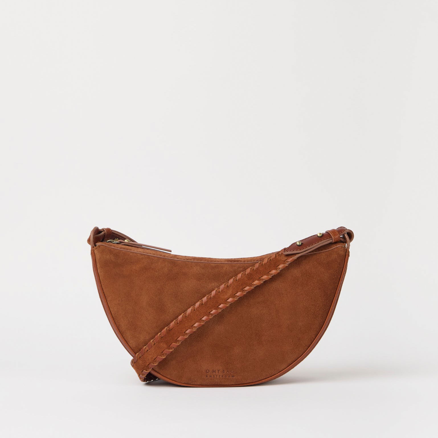 Leo Tasche - Suede Leder Cognac Crossbody Strap