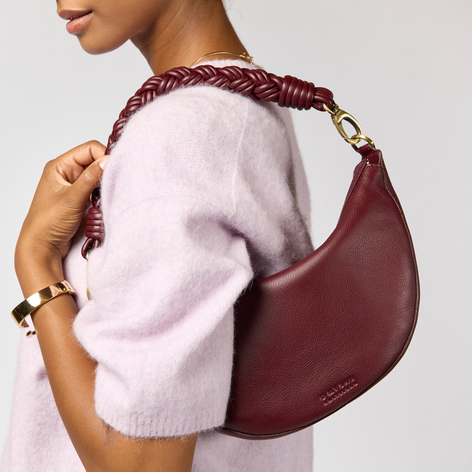 Leo Tasche - Leder Dark Cherry mit 2 Straps