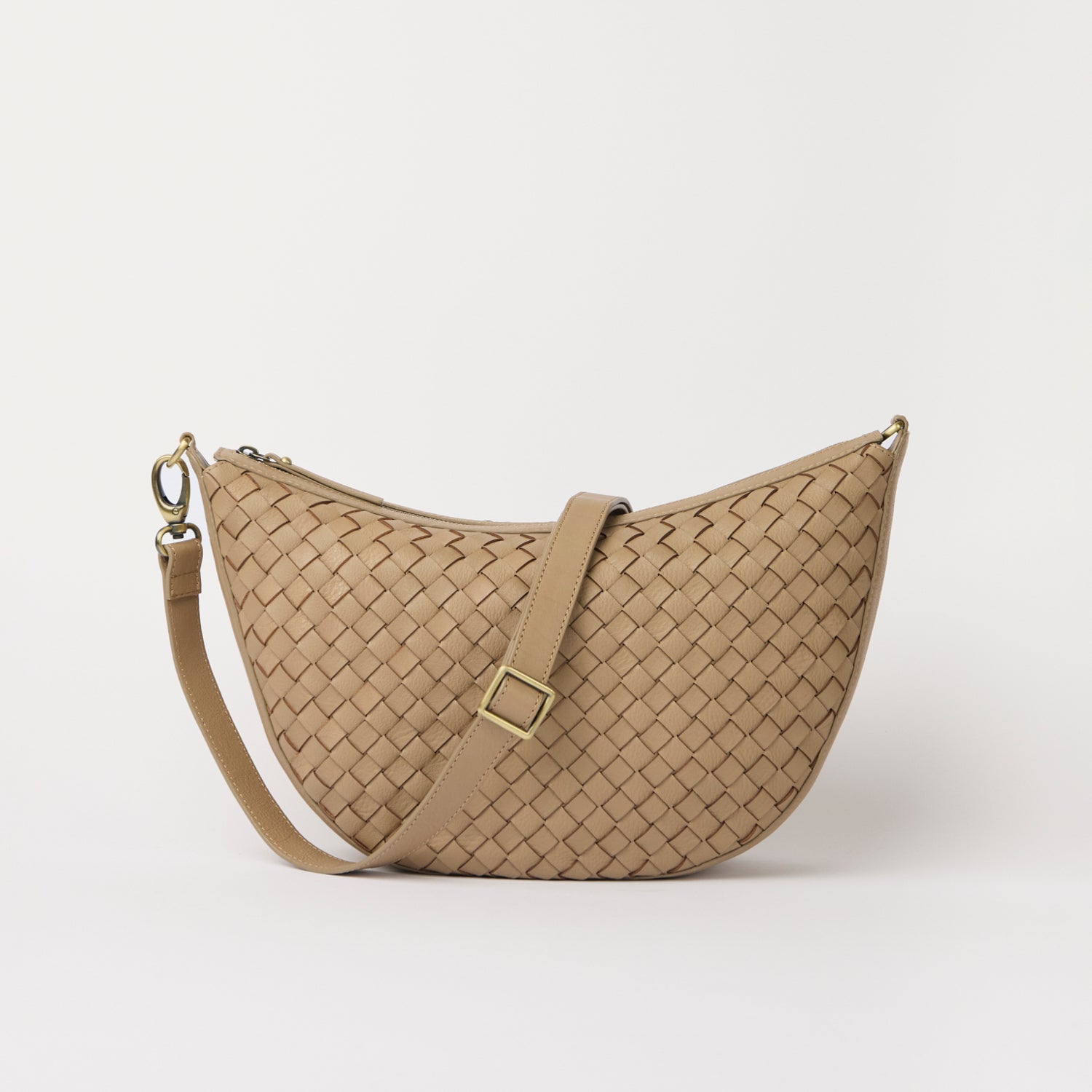 Leo Maxi Tasche - Leder Woven Sand