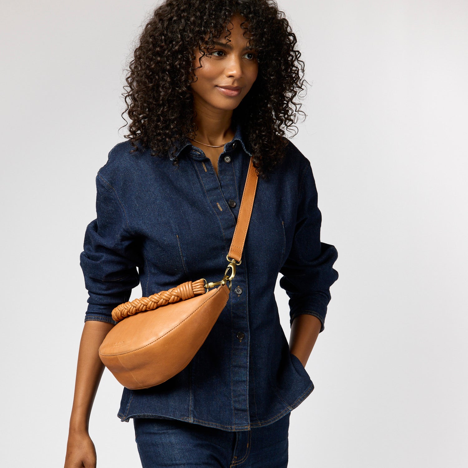 Leo Tasche - Leder Cognac mit 2 Straps